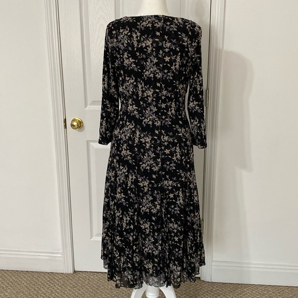 Fit and Flare Black Floral Dress - Picture 3 of 9